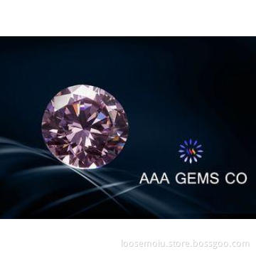OEM / ODM Light Pink Round Moissanite , 6mm Moissanite Diam